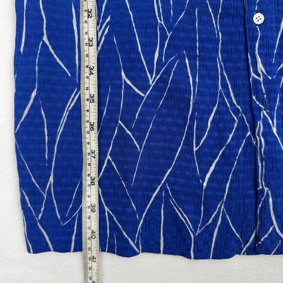 Vintage Adele Simpson Women Silk Midi Dress Medium Royal Blue Long Sleeve Ruffle - Picture 13 of 14